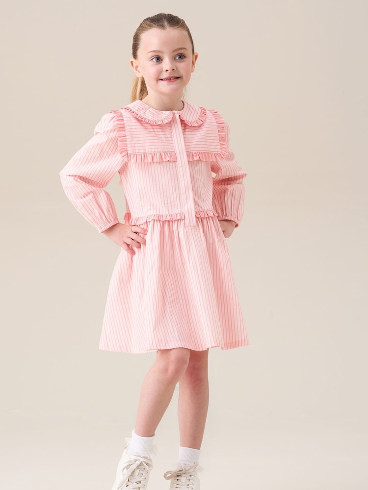 Angel & Rocket Pink Frankie Candy Stripe Shirt Dress - Image 2 of 5