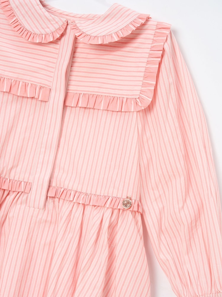 Angel & Rocket Pink Frankie Candy Stripe Shirt Dress - Image 8 of 8