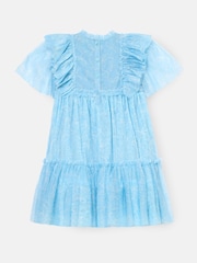 Angel & Rocket Blue Juliana Printed Frill Mesh Dress - Image 7 of 9