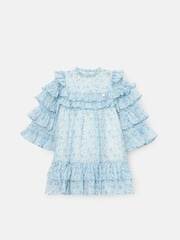 Angel & Rocket Blue Imogen Leopard Print Frill Dress - Image 7 of 9