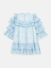Angel & Rocket Blue Imogen Leopard Print Frill Dress - Image 8 of 9