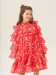 Angel & Rocket Red Imogen Leopard Print Frill Dress - Image 3 of 9