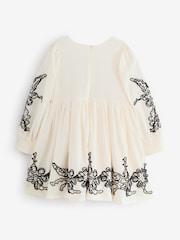 Natural - Angel & Rocket Reyna Embroidered Balloon Sleeve Dress - Imagen 2 de 5