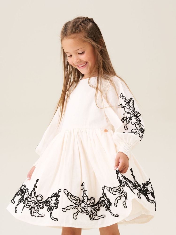 Rocket Reyan Buy Angel & Rocket Natural Reyna Embroidered Balloon Sleeve Dress from ...