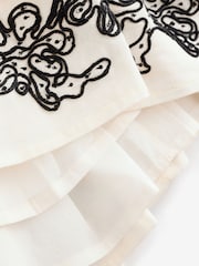 Natural - Angel & Rocket Reyna Embroidered Balloon Sleeve Dress - Imagen 5 de 5