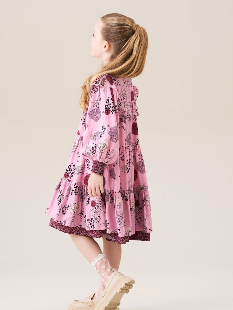 frock and frill pink dress Frock & Frill ModCloth Pink Embellished Embroidered Floral Tulle Maxi Dress 6
