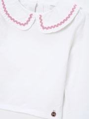 Angel & Rocket White Trinity Collared Long Sleeve Top - Image 3 of 5