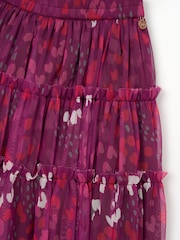 Angel & Rocket Pink Cara Printed Mesh Midi Skirt - Image 8 of 8