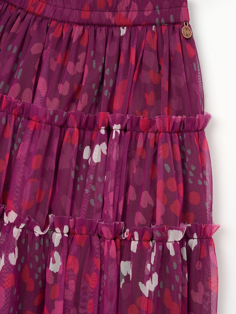 Angel & Rocket Pink Cara Printed Mesh Midi Skirt - Image 8 of 8