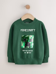 Angel & Rocket Green Minecraft Sequin Sweat Top - Image 1 of 2