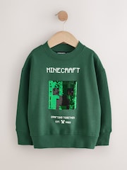 Angel & Rocket Green Minecraft Sequin Sweat Top - Image 2 of 2