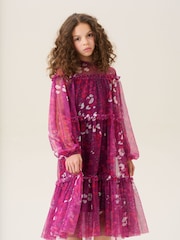 Hellrosa - Angel & Rocket – Cara – Swing-Kleid aus Netzstoff mit Print - Bild 1 von 6