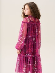 Hellrosa - Angel & Rocket – Cara – Swing-Kleid aus Netzstoff mit Print - Bild 5 von 6