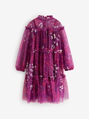 Hellrosa - Angel & Rocket – Cara – Swing-Kleid aus Netzstoff mit Print - Bild 6 von 6