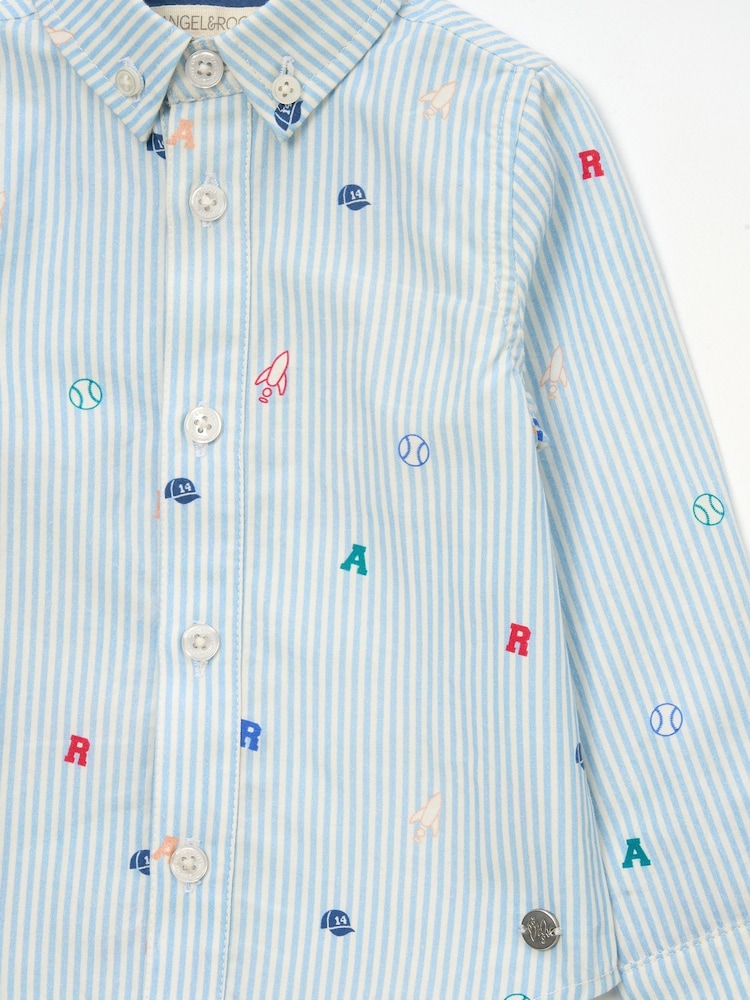 Angel & Rocket Blue Zion Mini All Over Print Stripe Shirt - Image 6 of 6
