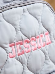 My 1st Years Personalised Large Quilted Pink Name Varsity Backpack - Image 4 of 4
