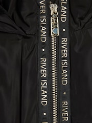 River Island Black Girls Peplum Rain Mac Coat - Image 7 of 7