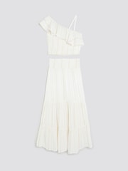 River Island Cream Girls Shimmer Maxi Skirt Set - Image 2 of 4