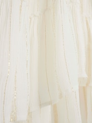 River Island Cream Girls Shimmer Maxi Skirt Set - Image 3 of 4