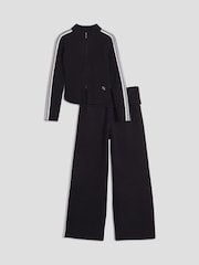 River Island Black Sporty Zip Thru Flare Set - Image 1 of 5
