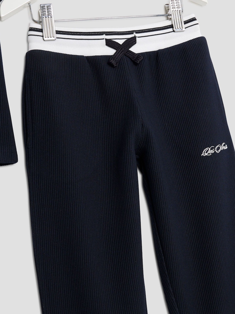 River Island Blue Boys Textured Polo Top & Jogger set - Image 5 of 5 River Island Blue Boys Textured Polo Top & Jogger set - Image 5 of 5