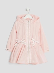 River Island Pink Girls Peplum Rain Mac Coat - Image 1 of 5