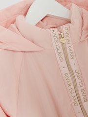 River Island Pink Girls Peplum Rain Mac Coat - Image 4 of 5