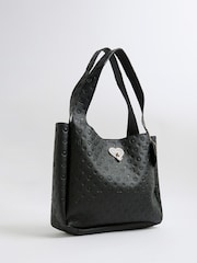 River Island Black Girls Faux Leather Unlined Shopper Bag - Image 4 of 5
