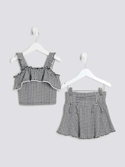 River Island Gingham Bardot Top And Skort Set - Imagen 1 de 5