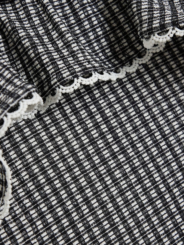 River Island Black Gingham Bardot Top And Skort Set - Image 5 of 5 River Island Black Gingham Bardot Top And Skort Set - Image 5 of 5