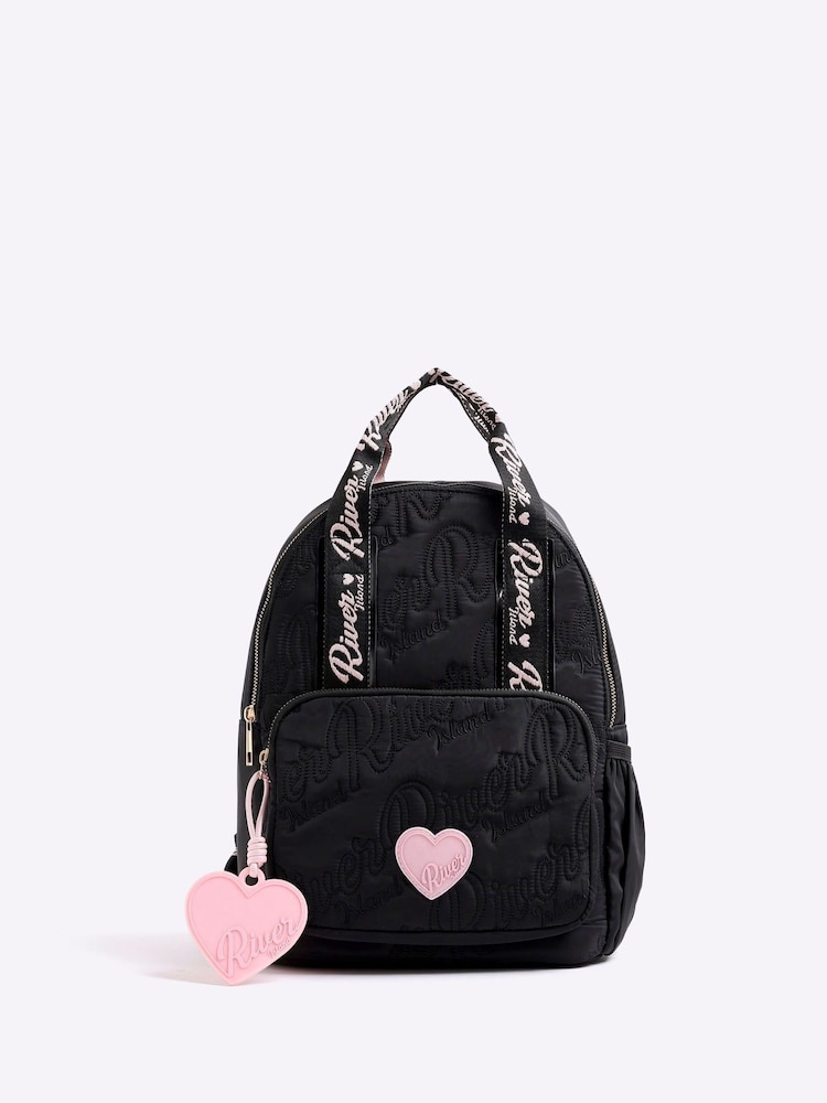 River Island Girls Nylon Script Backpack - Imagen 1 de 5