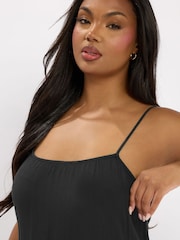 Yours Curve Black Crinkle Racer Dress - Image 3 of 5