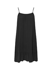 Yours Curve Black Crinkle Racer Dress - Image 5 of 5