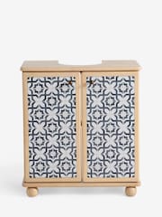 Natural Monochrome Geo Print Under Sink Storage Cabinet - Image 1 of 4