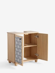 Natural Monochrome Geo Print Under Sink Storage Cabinet - Image 3 of 4