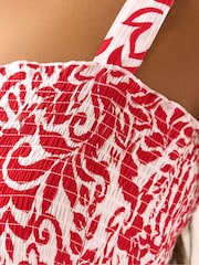 Yours Curve Red Shirred Maxi Dress - Image 4 of 5