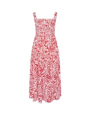 Yours Curve Red Shirred Maxi Dress - Image 5 of 5