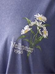Yours Curve Blue Printed T-Shirt - Image 5 of 7