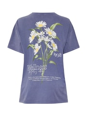 Yours Curve Blue Printed T-Shirt - Image 7 of 7