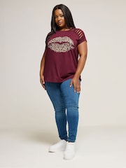 Vermelho - Yours Curve Lazer Cut T-Shirt - Imagem 2 de 5