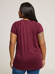 Vermelho - Yours Curve Lazer Cut T-Shirt - Imagem 3 de 5