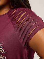Vermelho - Yours Curve Lazer Cut T-Shirt - Imagem 4 de 5
