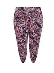 Yours Curve Blue Jersey Cuffed Harem Trousers - Image 5 of 5