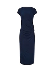Long Tall Sally Blue Ruched Tie Midi Dress - Image 5 of 5