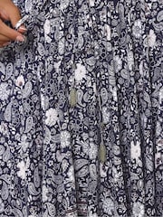 Yours Curve Blue Hanky Hem Skirt - Image 4 of 4