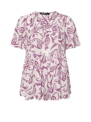 Yours Curve White Short Angel Sleeve Boho Blouse - Image 4 of 5