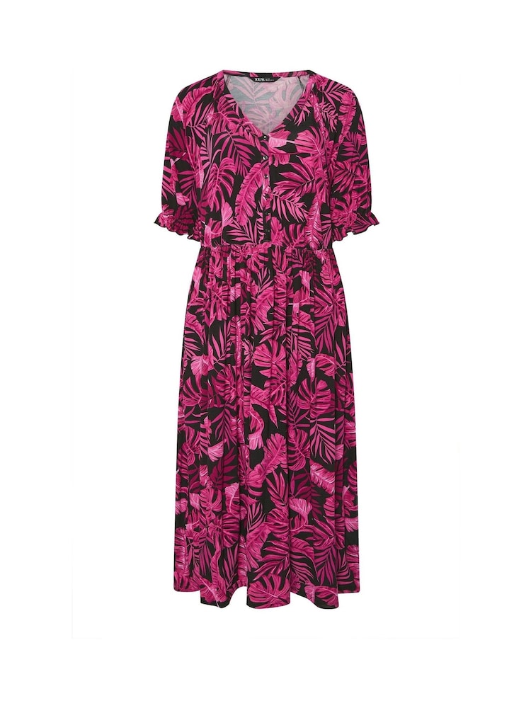 Yours Curve Tropical Tie Front Maxi Dress - Image 5 de 5