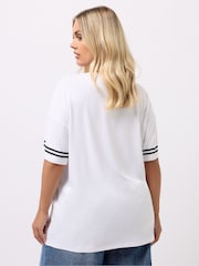 Yours Curve White Varsity T-Shirt - Image 2 of 5