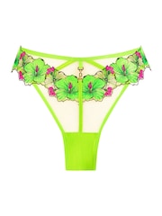 Ann Summers Green Caged Hibiscus Floral Print Embroidery Brazilian Bra - Image 5 of 5