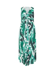 Yours Curve Green London Knot Front Maxi Dress - Image 5 of 5